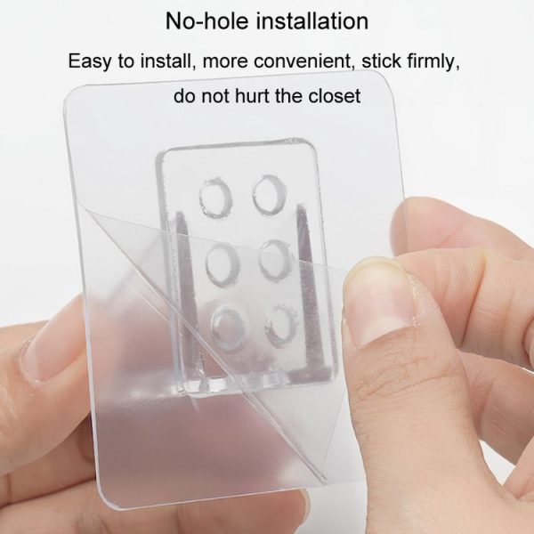 4pcs Partition Bracket No Punch Right Angle Laminate Shelf Wardrobe Partition Board Fixing Holder, Size: 7x7cm - Image 8