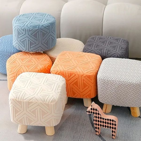 Stretch Universal All-Inclusive Stool Cover Household Seat Dust-Proof Protector, Style: Round Gray - Image 2