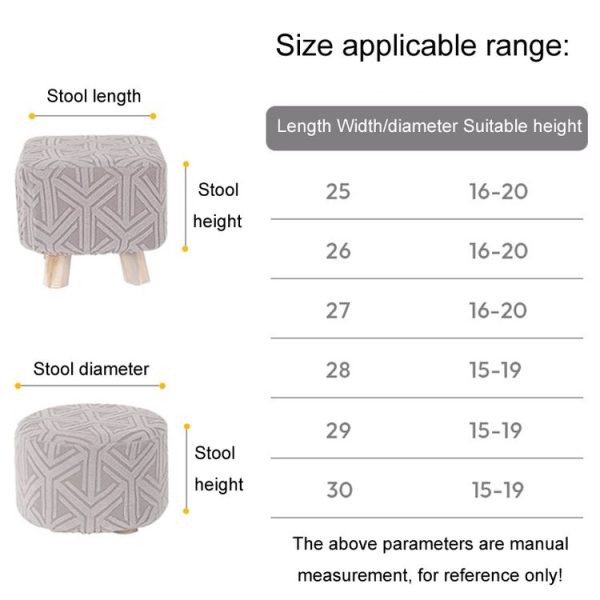 Stretch Universal All-Inclusive Stool Cover Household Seat Dust-Proof Protector, Style: Round Gray - Image 7