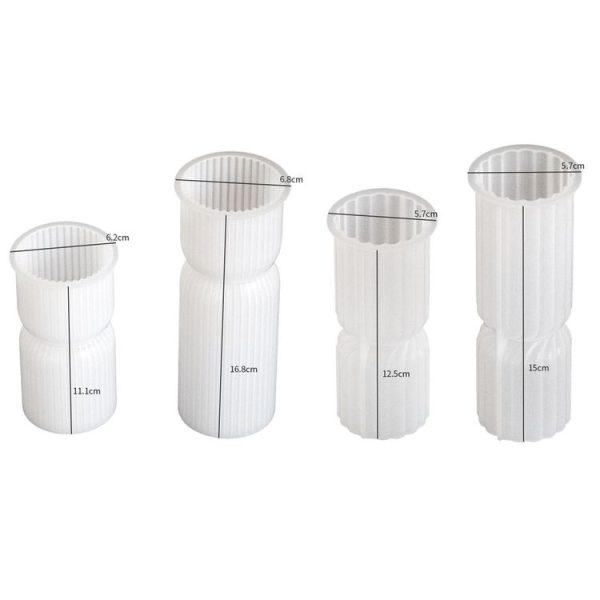 DIY Geometric Cylinder Vertical Stripe Candle Silicone Mold Resin Ornaments Mold, Spec: 001 - Image 3