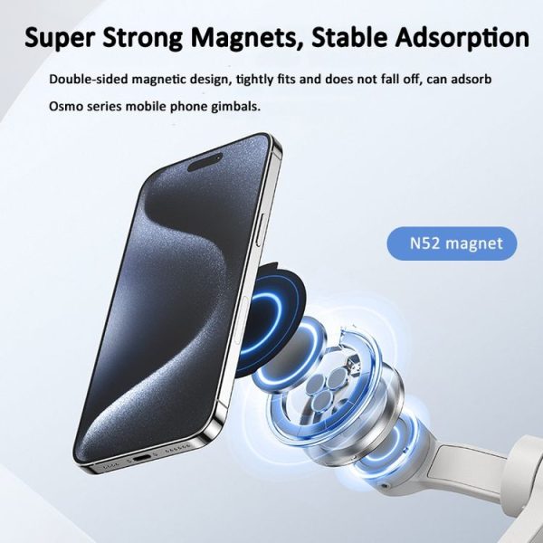 DJI OSMO Gimbal Stabilizer TELESIN Magnetic Adapter Mobile Phone Holder (Silver) - Image 3