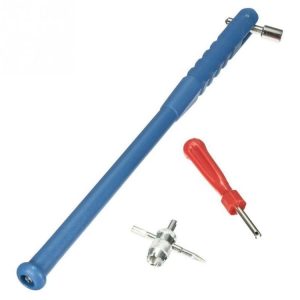 3pcs / Set Tire Valve Installation Repair Removal Wrench Tools (Blue)