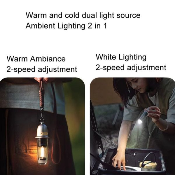 Naturehike Outdoor Portable Camping Light Rechargeable Lighting Flashlight Camping Ambiance Hanging Lamp (Brown) - Image 8
