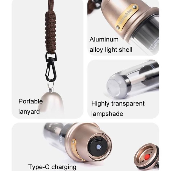 Naturehike Outdoor Portable Camping Light Rechargeable Lighting Flashlight Camping Ambiance Hanging Lamp (Brown) - Image 9
