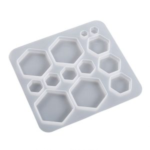 DIY Epoxy Resin Three-Dimensional Geometric Pendant Earring Silicone Mold, Spec: Hexagonal