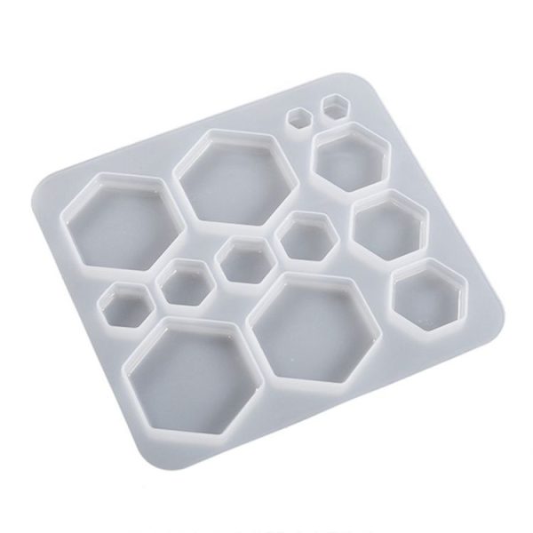 DIY Epoxy Resin Three-Dimensional Geometric Pendant Earring Silicone Mold, Spec: Hexagonal