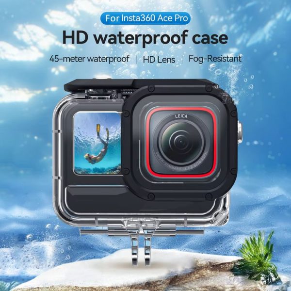 Insta360 Ace Pro Camera TELESIN 45m Waterproof Case Underwater Diving Housing Cover - Image 2