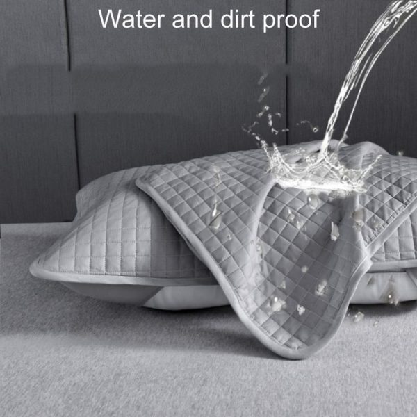 48cm x 74cm 1pair Household Anti-Sweat And Dirt-Insulating Cotton Pillowcases (Gray) - Image 5