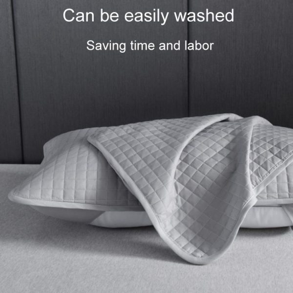 48cm x 74cm 1pair Household Anti-Sweat And Dirt-Insulating Cotton Pillowcases (Gray) - Image 6