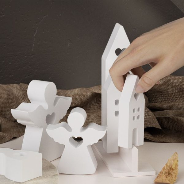 DIY Epoxy Easter Desktop Decoration Candle Silicone Mold, Spec: Angel 001 - Image 7