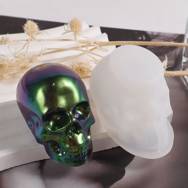 DIY Epoxy Candle Skull Keychain Pendant Silicone Mold Halloween Ornaments Mold, Spec: S - Image 5