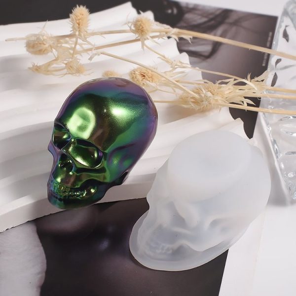 DIY Epoxy Candle Skull Keychain Pendant Silicone Mold Halloween Ornaments Mold, Spec: S - Image 6
