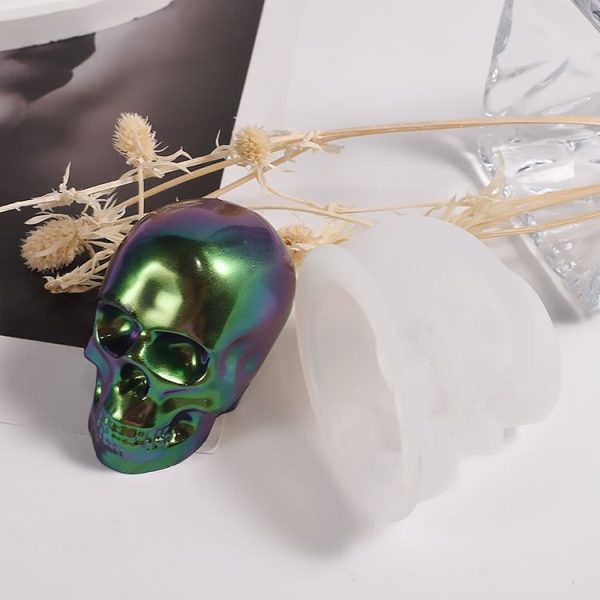 DIY Epoxy Candle Skull Keychain Pendant Silicone Mold Halloween Ornaments Mold, Spec: S - Image 7