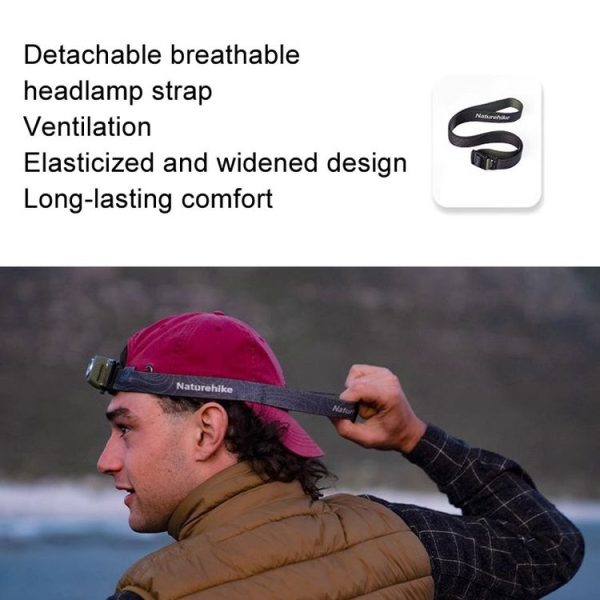 Naturehike IP68 Grade Waterproof Headlamp Outdoor Hiking Mountaineering Strong Light Headwear Lighting (Dark Green) - Image 10