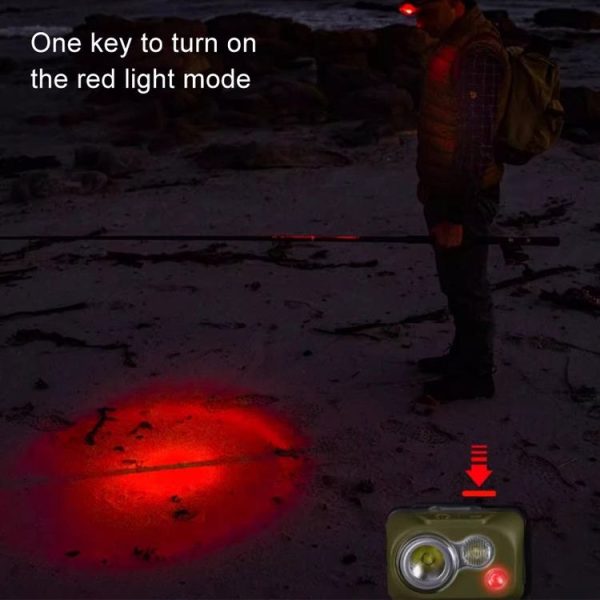 Naturehike IP68 Grade Waterproof Headlamp Outdoor Hiking Mountaineering Strong Light Headwear Lighting (Dark Green) - Image 3