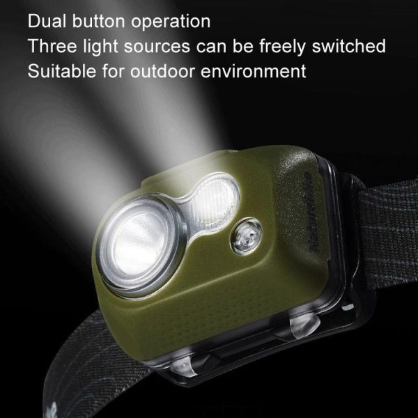 Naturehike IP68 Grade Waterproof Headlamp Outdoor Hiking Mountaineering Strong Light Headwear Lighting (Dark Green) - Image 4