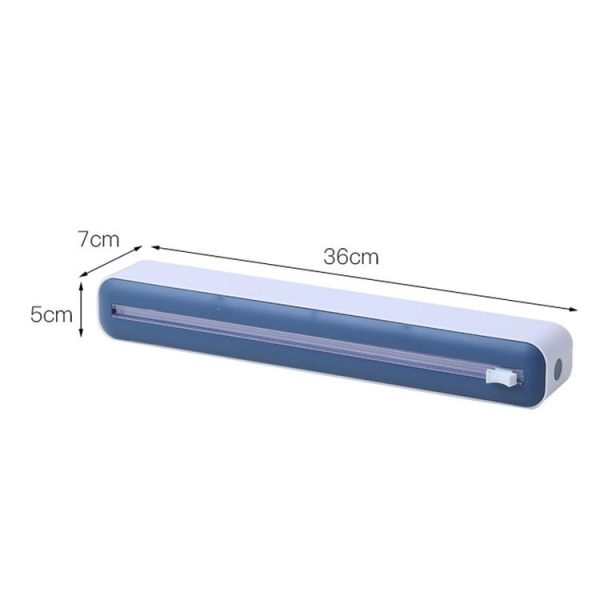 Cling Film Cutter Adjustable Storage Cutting Box, Color: Yellow White - Image 10