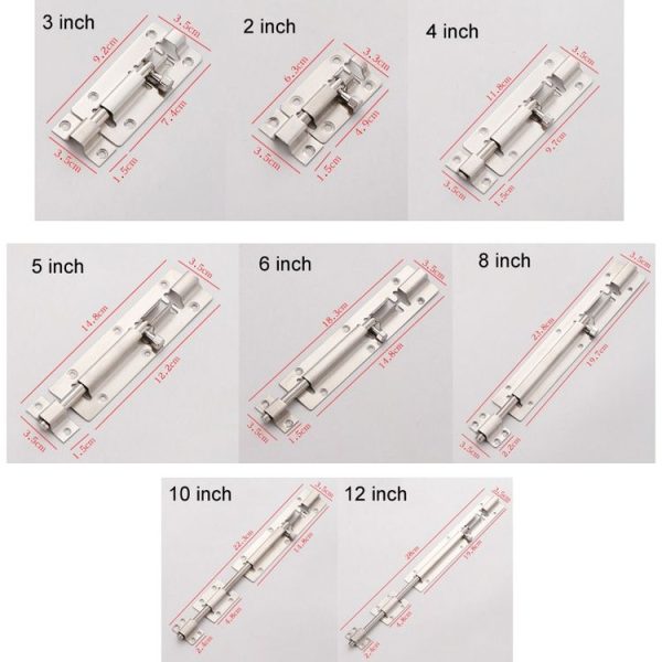 2 inch Stainless Steel Latch Door Bolt Bathroom Wooden Door And Window Anti-Theft Latch Lock - Image 4