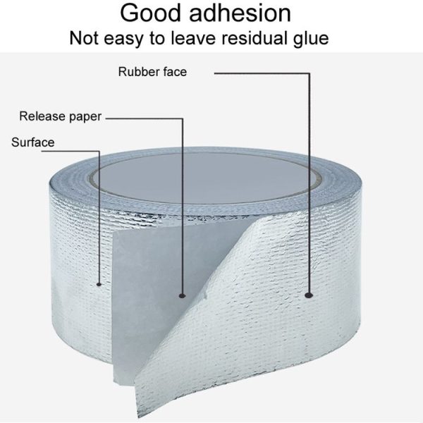 3cm x 5m 0.15mm Glass Fiber Cloth Aluminum Foil Tape Air- Conditioning Pipe Waterproof Seam Sealing Tape - Image 3