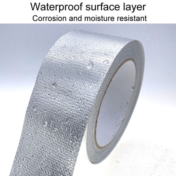 3cm x 5m 0.15mm Glass Fiber Cloth Aluminum Foil Tape Air- Conditioning Pipe Waterproof Seam Sealing Tape - Image 4
