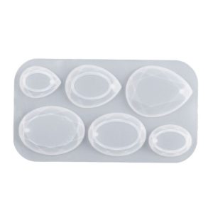 DIY Crystal Epoxy Cross Section Oval Pendant Earring Silicone Mold (Water Drops)