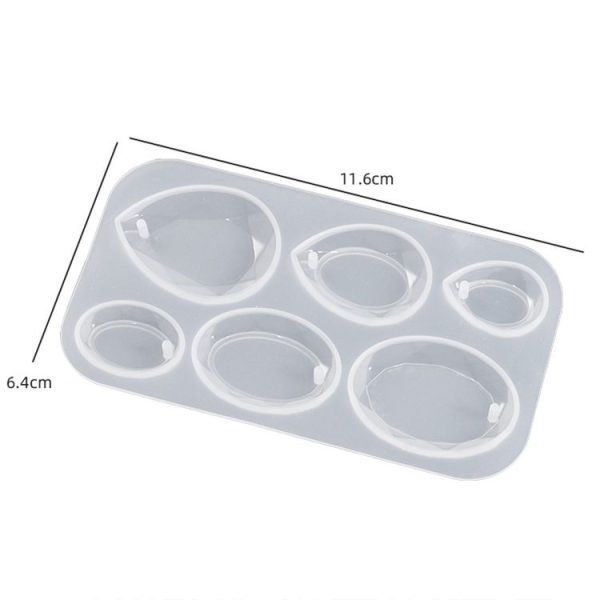 DIY Crystal Epoxy Cross Section Oval Pendant Earring Silicone Mold (Water Drops) - Image 3
