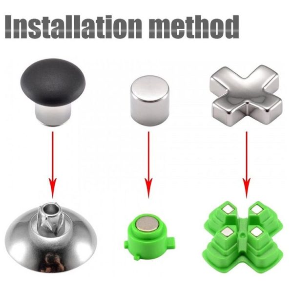 PS5 32pcs / Set Gamepad Metal Buttons Mushroom Head Magnetic Base Cross Keys Accessory Set - Image 4