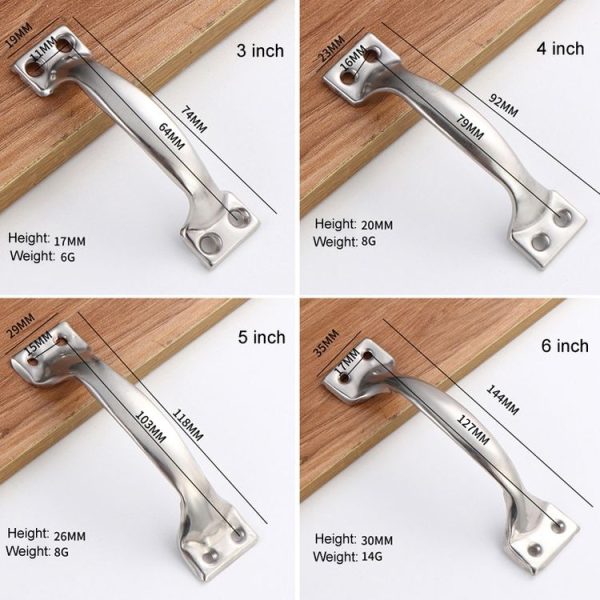 10pcs 3 inch Bow-Shaped Stainless Steel Door Handle Simple Window And Cabinet Drawer Handle - Image 4
