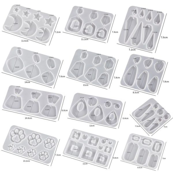5pcs DIY Crystal Epoxy Earrings Silicone Mold Pendant Jewelry Mold, Spec: Star Moon - Image 3