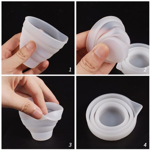 5pcs 50ml Folding DIY Epoxy Measuring Cup Silicone Mold Candle Plaster Glue Mixing Cup - Image 6