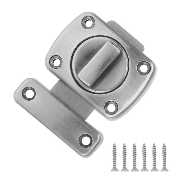 Stainless Steel Rotate Bolt Latch Anti-Theft Security Bathroom Door Lock Spring Latch, Specification: Small Silver