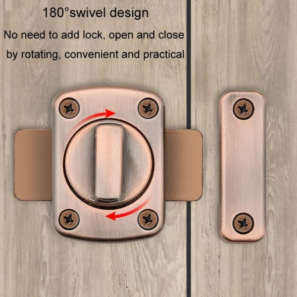 Stainless Steel Rotate Bolt Latch Anti-Theft Security Bathroom Door Lock Spring Latch, Specification: Small Silver - Image 8