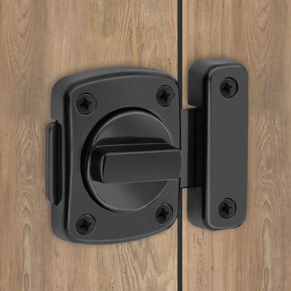 Stainless Steel Rotate Bolt Latch Anti-Theft Security Bathroom Door Lock Spring Latch, Specification: Small Silver - Image 9
