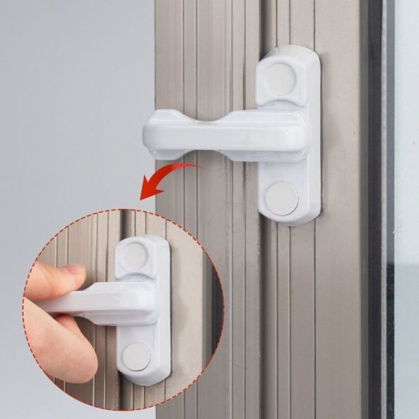 2pcs T-type Window Lock Plastic Steel Hasp Security Anti-theft Door Lock - Image 5