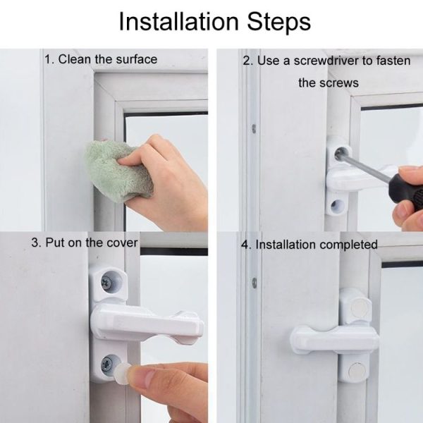 2pcs T-type Window Lock Plastic Steel Hasp Security Anti-theft Door Lock - Image 8