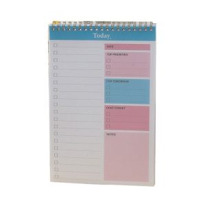 25 x 16.5cm Daily Planner Covered Notebook With Dividers Student Study Schedule Coil Notebook