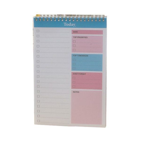 25 x 16.5cm Daily Planner Covered Notebook With Dividers Student Study Schedule Coil Notebook