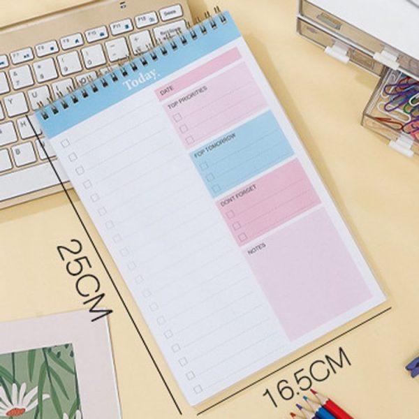25 x 16.5cm Daily Planner Covered Notebook With Dividers Student Study Schedule Coil Notebook - Image 2