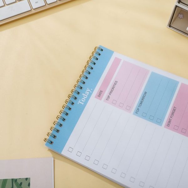 25 x 16.5cm Daily Planner Covered Notebook With Dividers Student Study Schedule Coil Notebook - Image 5