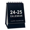 Simple Desktop Mini Calendar Portable Date Planner, Years: July 2024-December 2025 Black