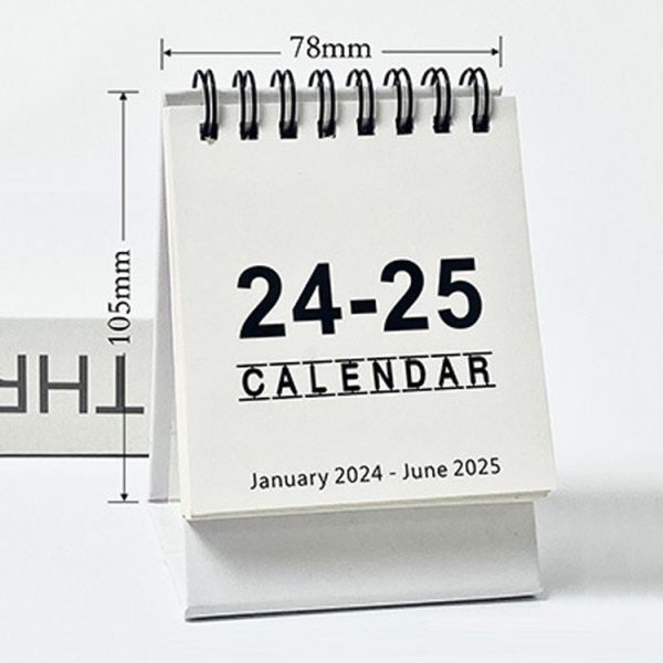 Simple Desktop Mini Calendar Portable Date Planner, Years: July 2024-December 2025 Black - Image 4