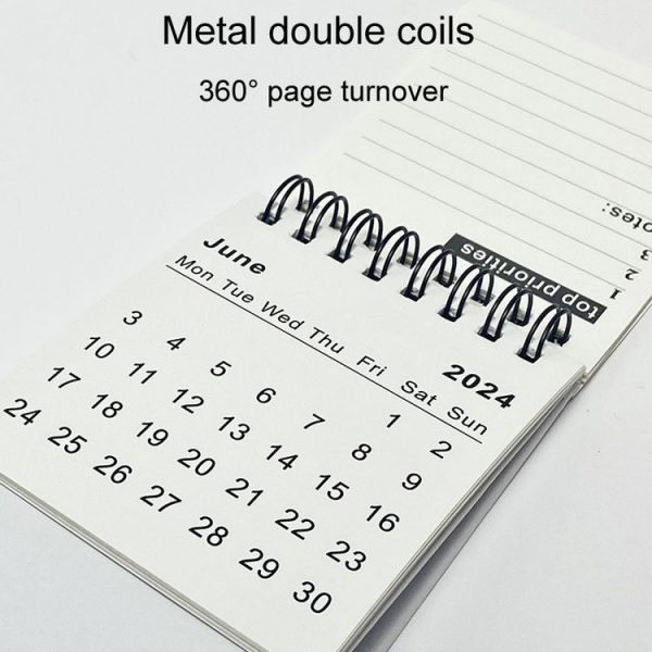 Simple Desktop Mini Calendar Portable Date Planner, Years: July 2024-December 2025 Black - Image 7
