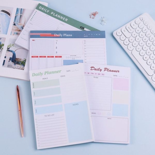 A5 120 Pages Magnetic Day Planner Sticky Note Book Tearable Notebook Management Workbook, Color: Horizontal Haze Blue - Image 2