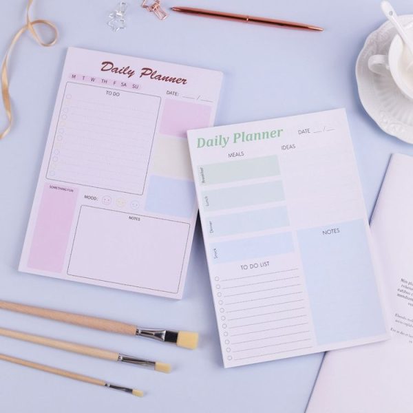 A5 120 Pages Magnetic Day Planner Sticky Note Book Tearable Notebook Management Workbook, Color: Horizontal Haze Blue - Image 4