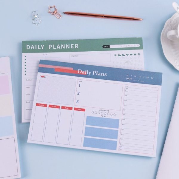 A5 120 Pages Magnetic Day Planner Sticky Note Book Tearable Notebook Management Workbook, Color: Horizontal Haze Blue - Image 5