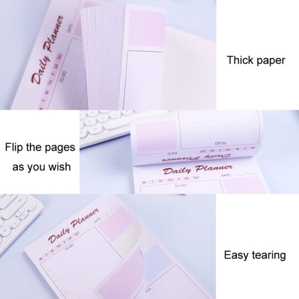 A5 120 Pages Magnetic Day Planner Sticky Note Book Tearable Notebook Management Workbook, Color: Horizontal Haze Blue - Image 6