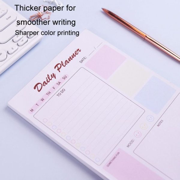 A5 120 Pages Magnetic Day Planner Sticky Note Book Tearable Notebook Management Workbook, Color: Horizontal Haze Blue - Image 7