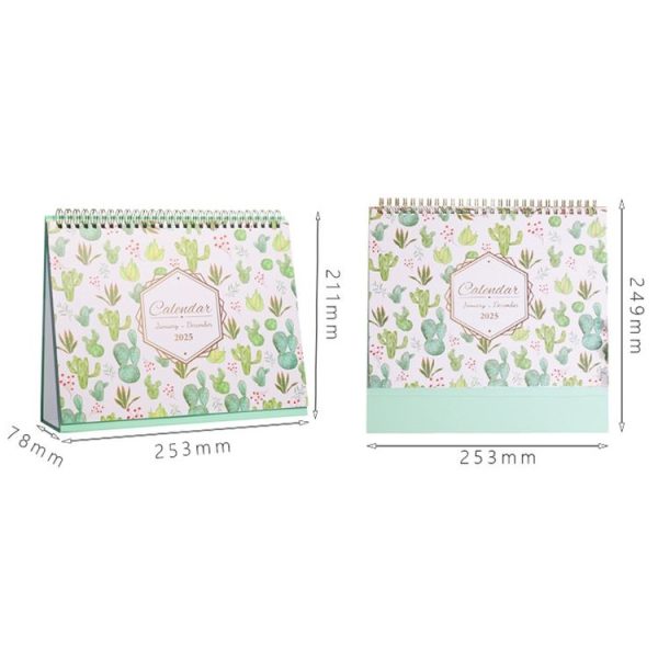 2025 January-December English Desk Calendar Desktop Annual Memo Ornament Flip Page Notebook, Style: White Bottom Flower - Image 3