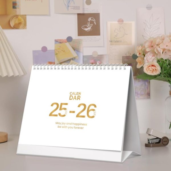 July 2024-December 2025 Simple English Desk Calendar Note Taking Desktop Planner Memo (W-01) - Image 2