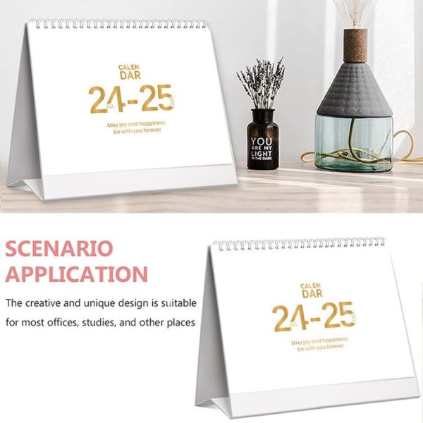 July 2024-December 2025 Simple English Desk Calendar Note Taking Desktop Planner Memo (W-01) - Image 3